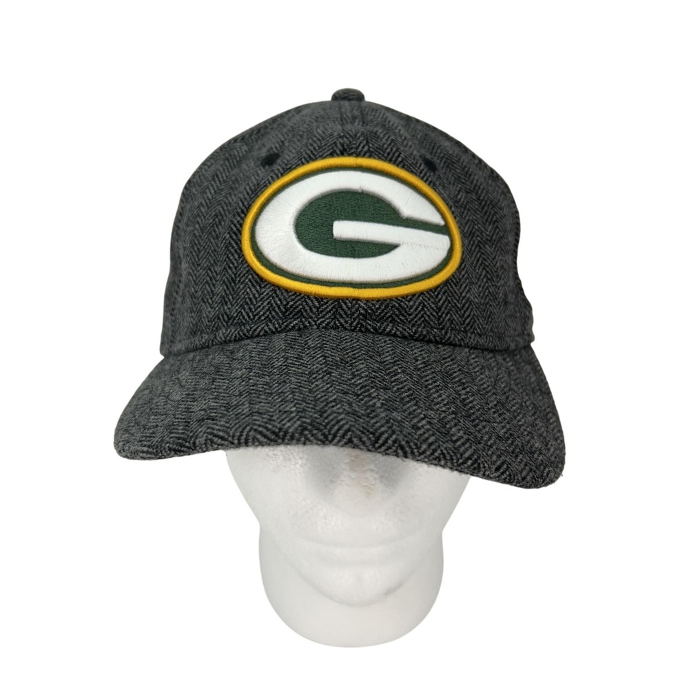 Green Bay Packers Hat Cap Snap Back‎ Gray NFL Football Mens Herringbone New Era